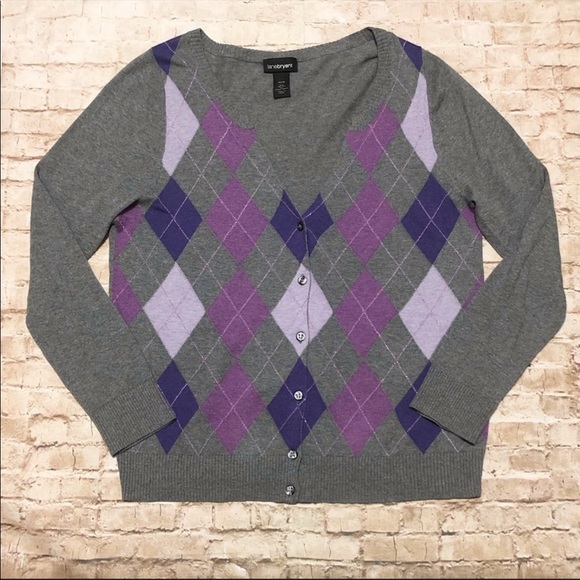 Lane Bryant Argyle Cardigan Sweater - Size 14/16 - Picture 5 of 6